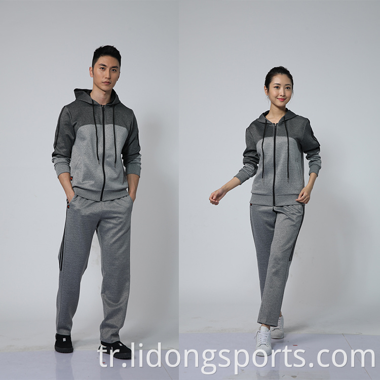 Toptan Lady Fashion Man Hoody Jogging Suit Ceket Son Tasarım Özel Sade Sports Mens Çiftler için